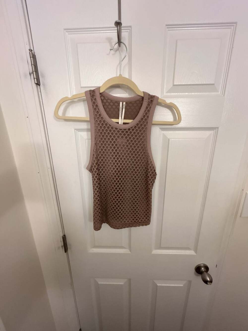 By Anthropologie Mesh Knit Tank Top in Mauve Pink